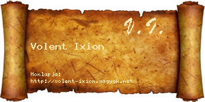 Volent Ixion névjegykártya